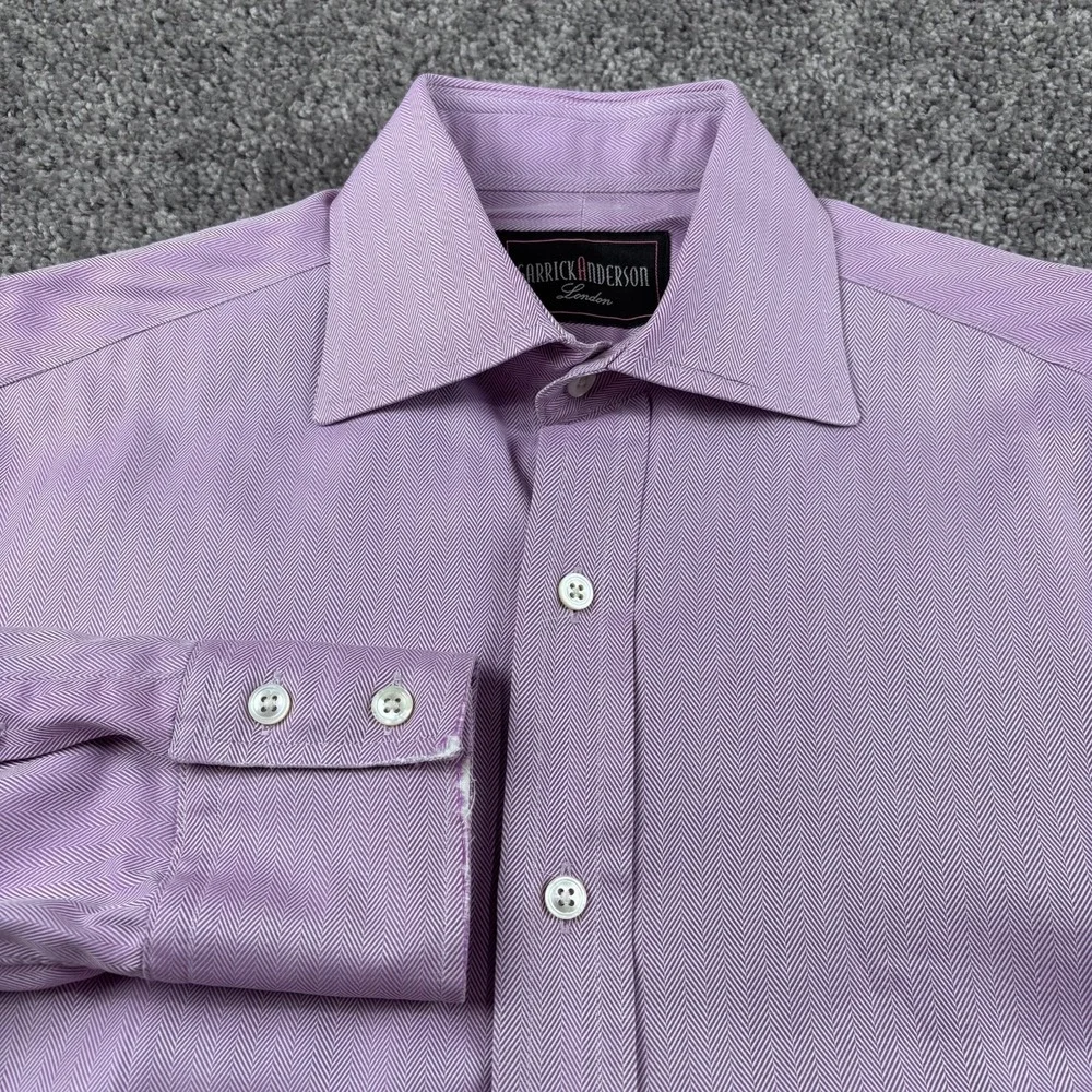 🇬🇧 Garrick Anderson‎ London Dress Shirt Mens 15.5/39 Lavender